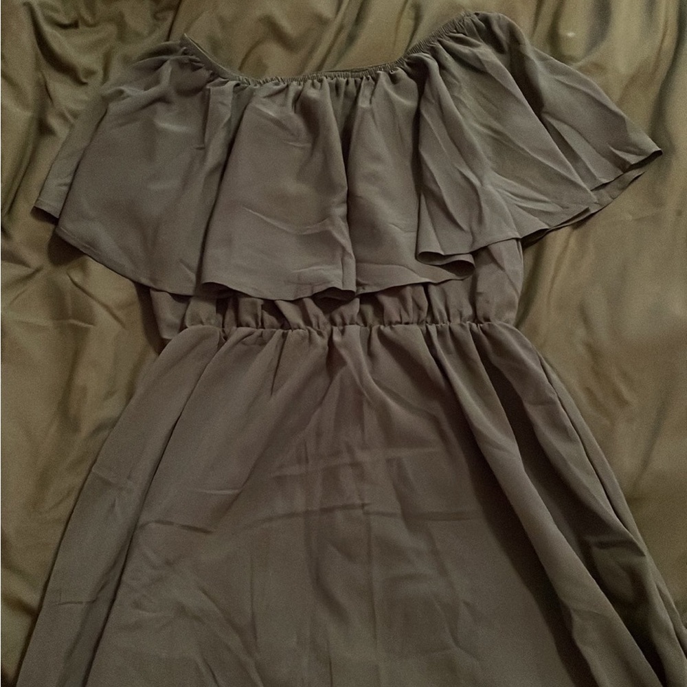 Shein green off the shoulder dress